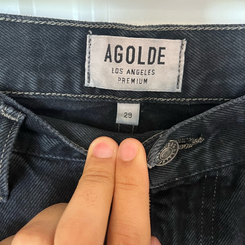 Agolde Black high rise straight leg jeans